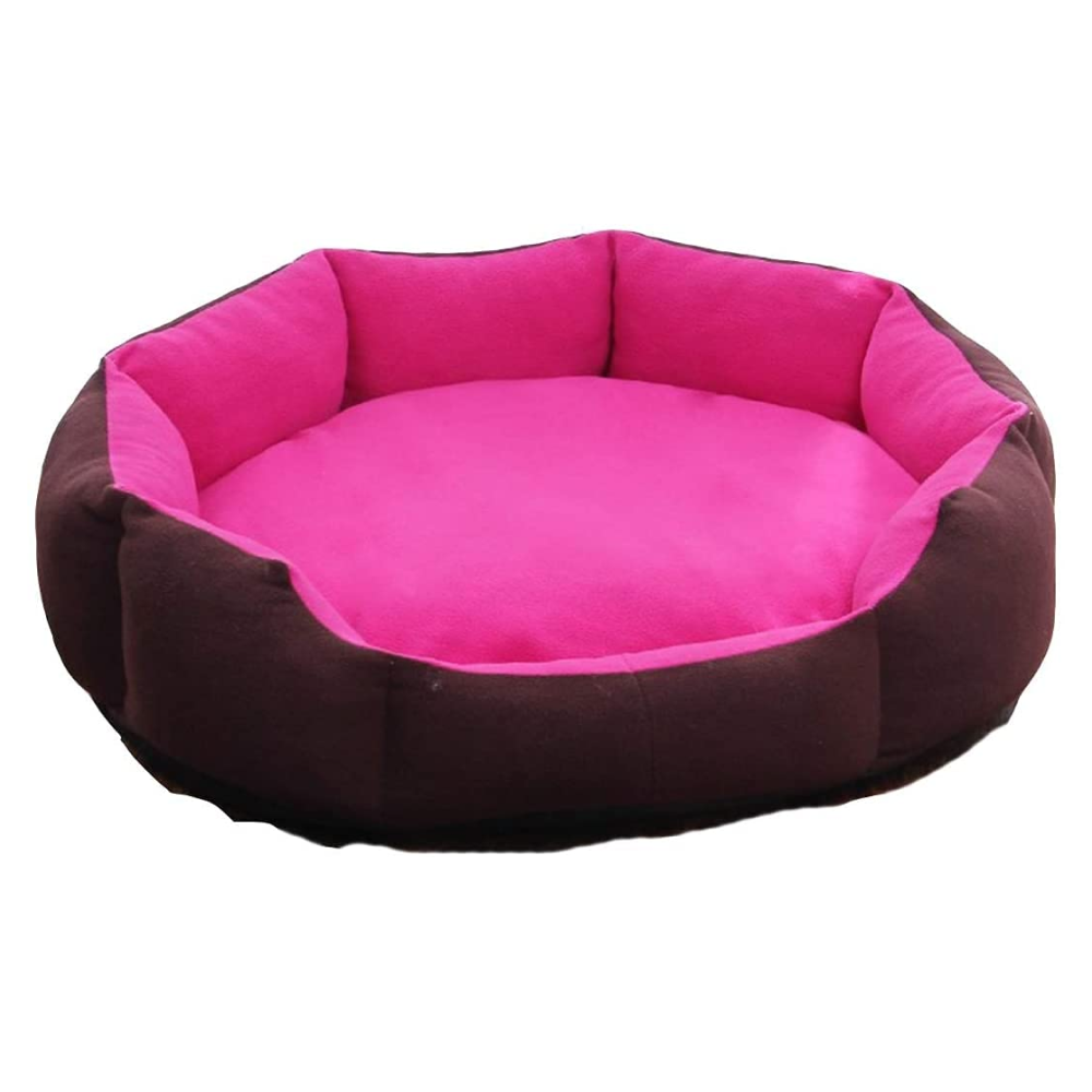 Royal Pets Cart Reversible Round Shape Bed for Dogs and Cats (Pink & Brown)