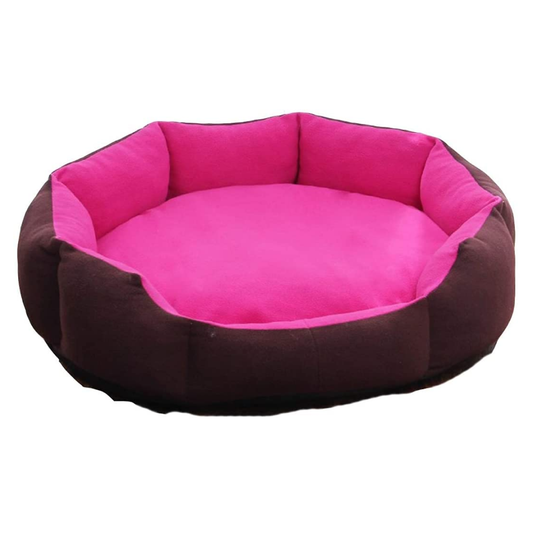 Royal Pets Cart Reversible Round Shape Bed for Dogs and Cats (Pink & Brown)