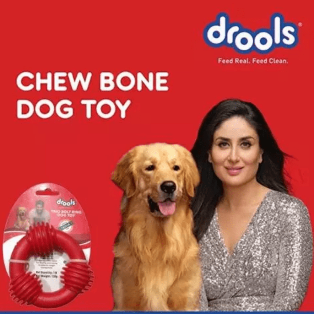 Drools Non Toxic Rubber Trio Bolt Ring Toy for Dogs