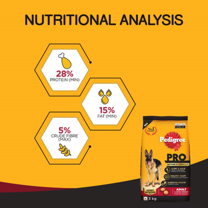 Pedigree PRO Expert Nutrition Active Large Breed Dry and Chicken and Liver Chunks in Gravy Adult Wet Dog Food Combo